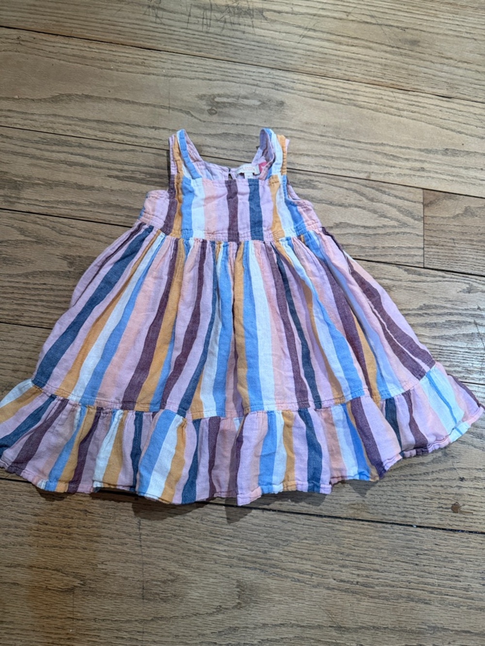 Pink Chicken Pink, Blue, Purple & Yellow Striped Sundress
